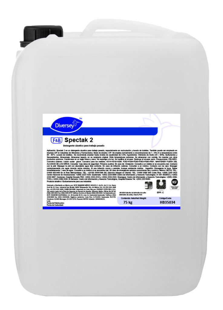SPECTAK 2 75kg - Detergente cáustico para trabajo pesado